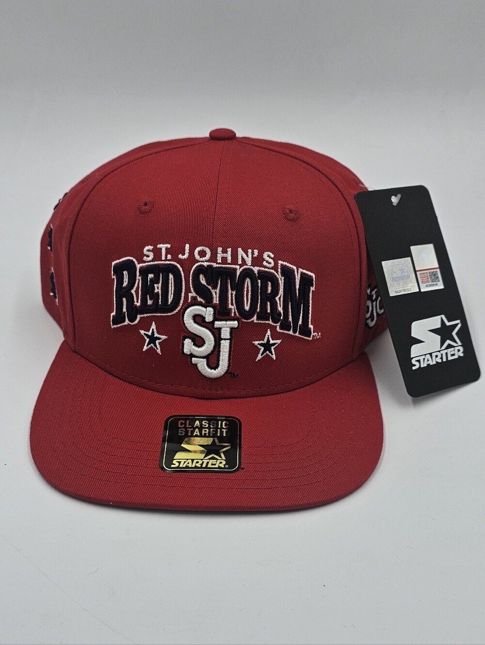 Starter St. Johns Red Storm Snapback Hat Red White Black Adjustable